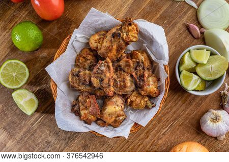 Brazilian Style Deep Fried Chicken. Called Frango A Passarinho. Top View