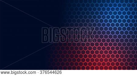 Hexagonal Technology Pattern Mesh Background With Text Space