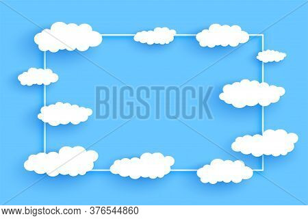 Clouds Frame Background With Text Space Design