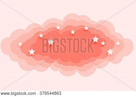 Beautiful Pastel Color Clouds And Stars Background