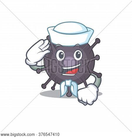 A Brave Sailor Caricature Design Style Of Salmonella Ready To Sail