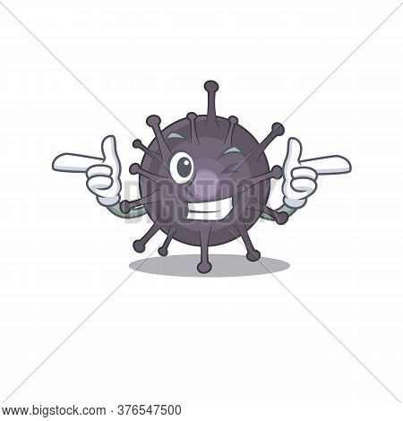 Caricature Design Concept Of Salmonella With Funny Wink Eye