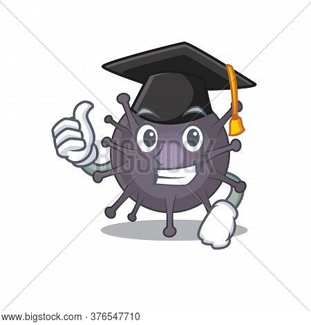 Salmonella Caricature Picture Design With Hat For Graduation Ceremony