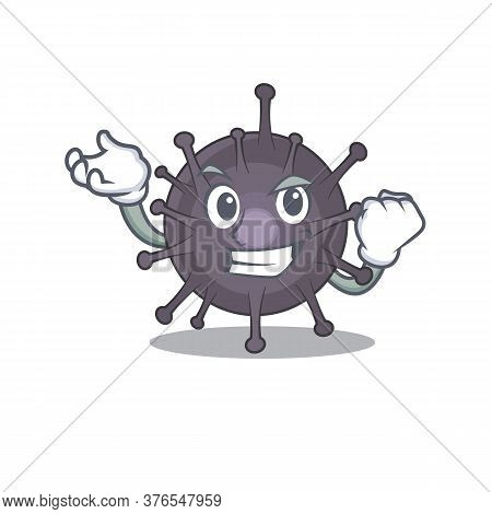 A Caricature Design Concept Of Salmonella With Happy Face