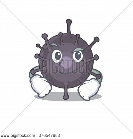 A Cute Caricature Picture Of Salmonella Having Confident Gesture