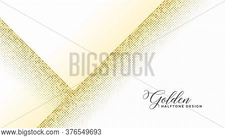 Golden Halftone Stylish Design On White Background