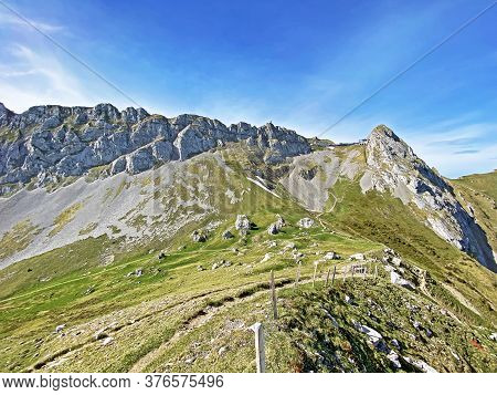 Alpine Peaks Of Oberhaupt And Esel In The Swiss Mountain Range Of Pilatus And In The Emmental Alps, 