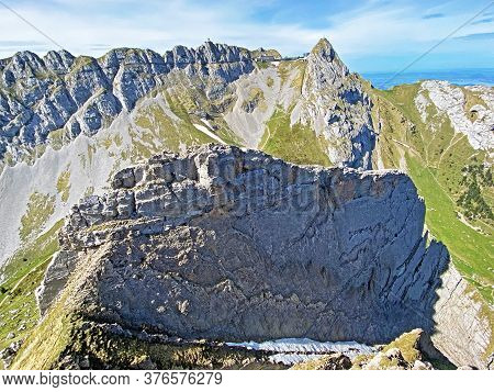 Alpine Peaks Of Oberhaup, Esel And Rosegg In The Swiss Mountain Range Of Pilatus And In The Emmental