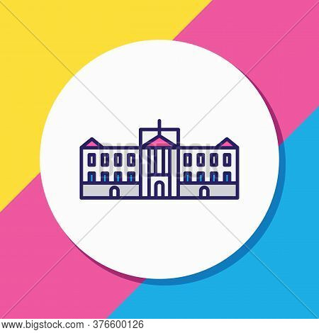 Vector Illustration Of Buckingham Palace Icon Colored Line. Beautiful Culture Element Also Can Be Us