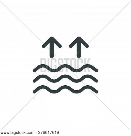 High Tides. Waves On The Sea. Isolated Icon. Weather Glyph Vector Illustration