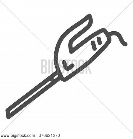 Electric Knife Line Icon, Kitchen Utensils Concept, Cooking Cutting Equipment Sign On White Backgrou