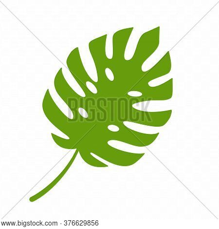 Monsterra Leaf Logo Isolated On White Background.