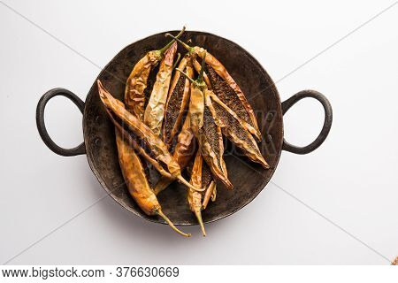 Sandgi Mirchi Or Dried Stuffed Green Chillies, Popular Maharashtrian Side Dish