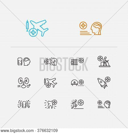 Medicine Icons Set. Aviation Medicine And Medicine Icons With Andrology, Immunology, Sport. Set Of S
