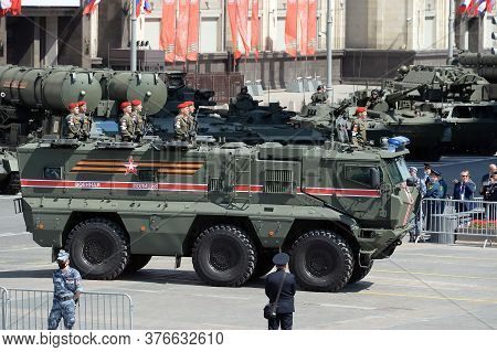 Moscow, Russia - June 24, 2020:armored Truck Of The Military Police Kamaz-63968 