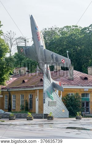 Zamosc, Poland - June 12, 2020: Ts-11 Iskra Plane Monument.
