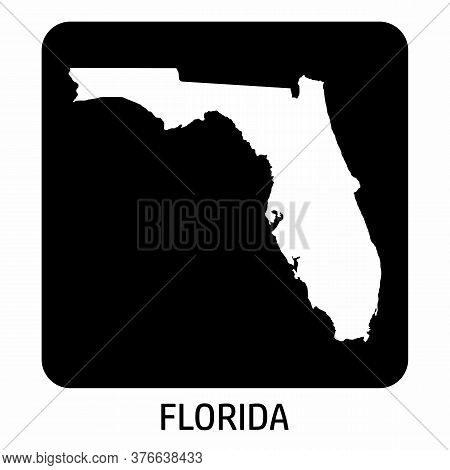 The Florida State Map Icon On Dark Background