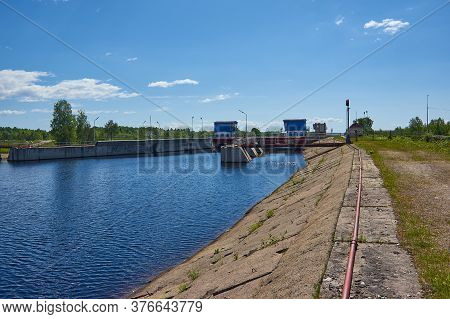 Gateway White Sea-baltic Canal. Russia, Karelia, Povenets