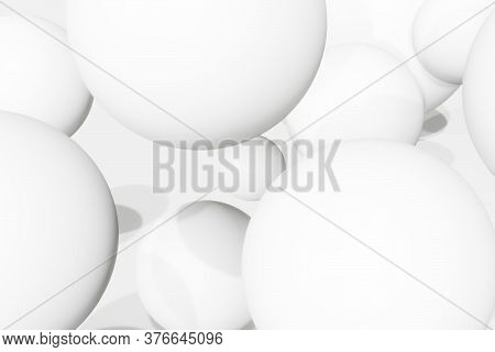 Realistic Spherical 3D Background Image Abstract White Background A White Ball Floating On The Scene