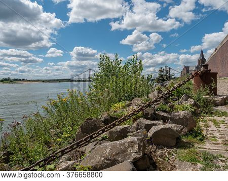 the rhine river near emmerich in germany
