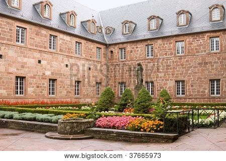 Courtyard In Mont Sainte-odile Abbey In France