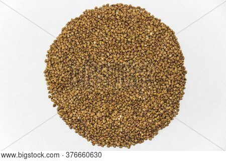 Buckwheat Seeds Closeup Isolated On White Background Copy Space
