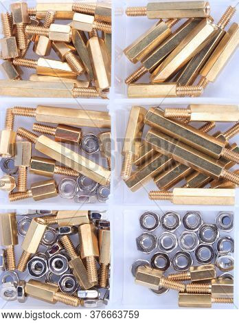 Brass Standoff Spacer Male And Female Set In Plastic Container