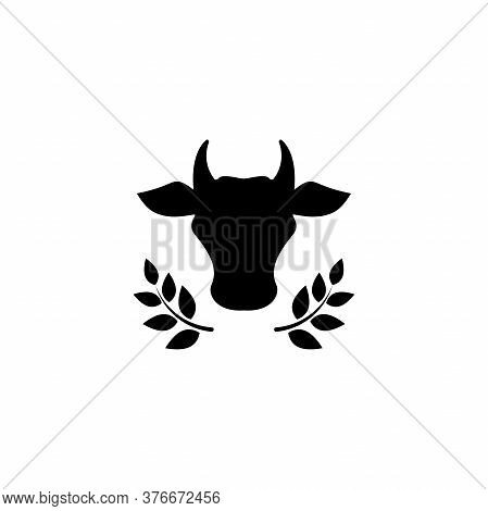 Cow Head. Line Icon. Farm Animal. Beef, Milk, Lactose Symbol.
