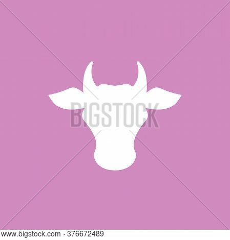 Cow Head. Farm Animal. Beef Or Milk Symbol. Vector Illustration