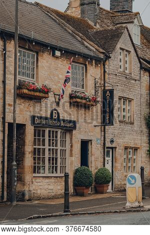 Stow-on-the-wold, Uk - July 6, 2020: Facade Of The Durham House Antiques In Stow-on-the-wold, A Mark