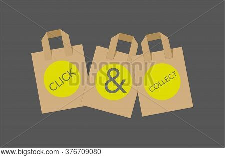 Click And Collect Internet Shopping Concept Vector