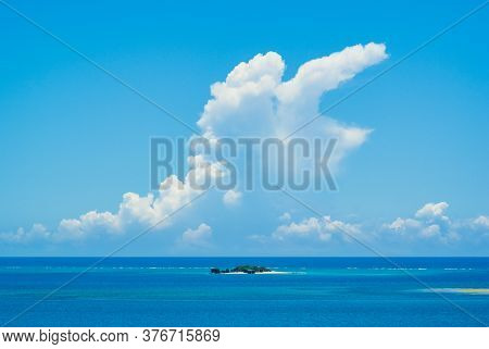 Scenery Of Komaka Island In The Summer Blue Sky And The Blue Clouds Over Okinawa