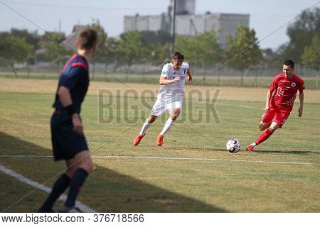 Odessa, Ukraine - Fight Of The First League Football Clubs At The Ukrainian Championship. Fc Balkany