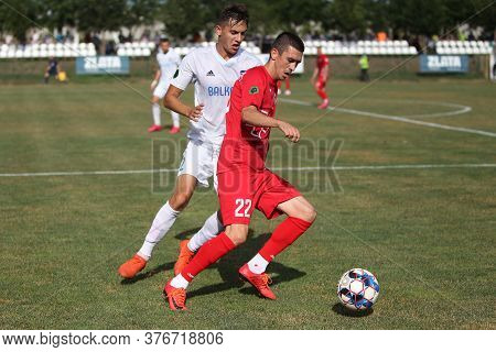 Odessa, Ukraine - Fight Of The First League Football Clubs At The Ukrainian Championship. Fc Balkany
