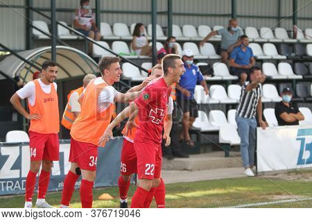 Odessa, Ukraine - Fight Of The First League Football Clubs At The Ukrainian Championship. Fc Balkany