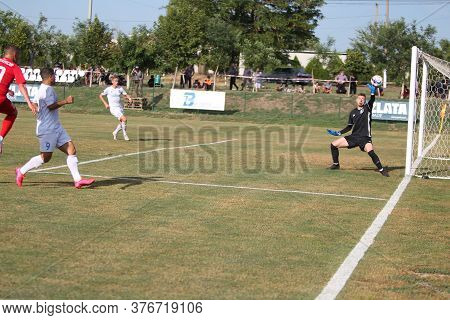 Odessa, Ukraine - Fight Of The First League Football Clubs At The Ukrainian Championship. Fc Balkany