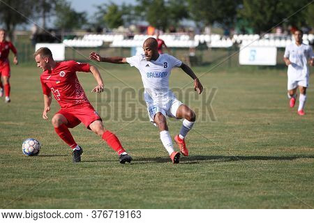 Odessa, Ukraine - Fight Of The First League Football Clubs At The Ukrainian Championship. Fc Balkany