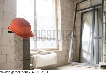 Wall Smashed Into Debris Room In Apartment Ready For Renovation With Destroyed Smashed Wall Demolish