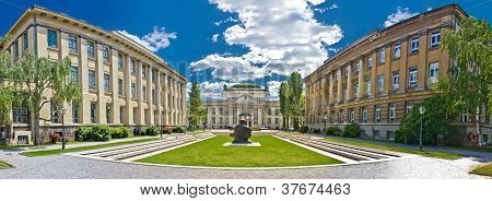 Zagreb arquitetura vista panorâmica, Croácia