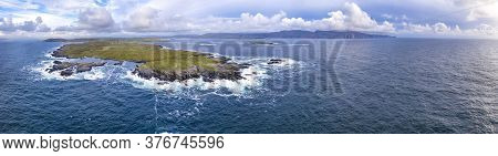 Aerial View Of The Coastline At Daros In County Donegal - Ireland.