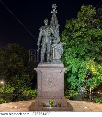 Belgrade / Serbia - July 1, 2018: Monument To Russian Emperor Nicholas Ii Alexandrovich Romanov In T