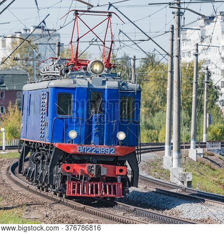 Moscow, Russia - August 30, 2019: Retro Freight Locomotive Vl-22m At Day Time.