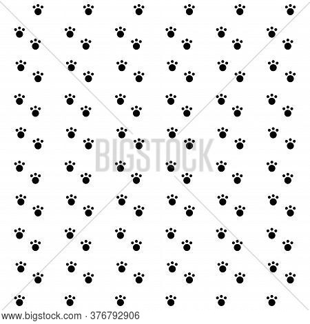 Dog Paw Cat Paw Puppy Foot Print Kitten Vector Pattern Wallpaper Background.