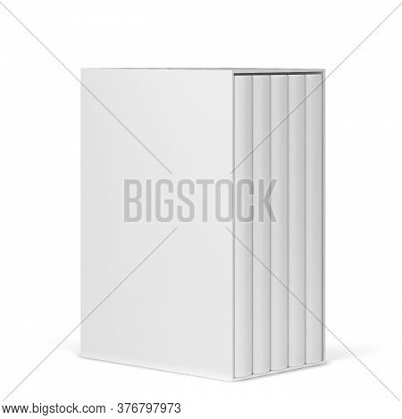 Book In A Slipcase Cover Mockup. 3d Illustration Isolated On White Background