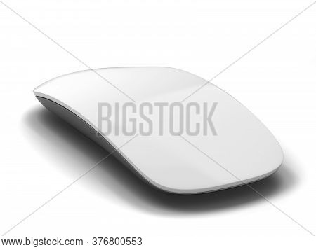 Blank Modern Computer Mouse Mockup. 3d Illustration Isolated On White Background