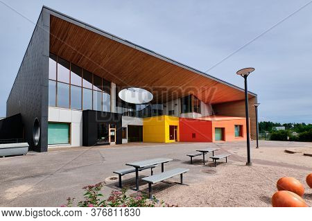 Espoo, Finland - June 29, 2020: The Modern Building Of Kindergarten