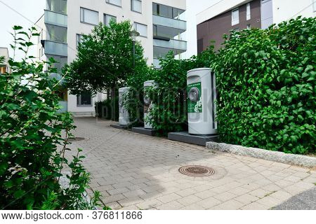 Espoo, Finland - June 29, 2020: Automated Waste Collection Systems Evac In Finland.