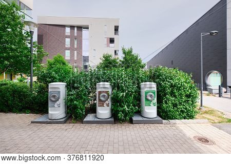Espoo, Finland - June 29, 2020: Automated Waste Collection Systems Evac In Finland.