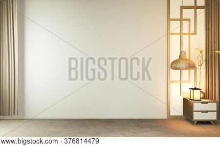 Modern Empty Room,minimal Design Japanese Style. 3D Rendering
