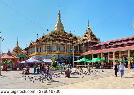 Phaung Daw Oo Pagoda, Inle Lake, Shan State, Myanmar.january 27, 2017